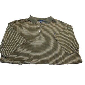 POLO GOLF Ralph Lauren 100% Pima Cotton Peru XL Shirt Green Yellow Navy